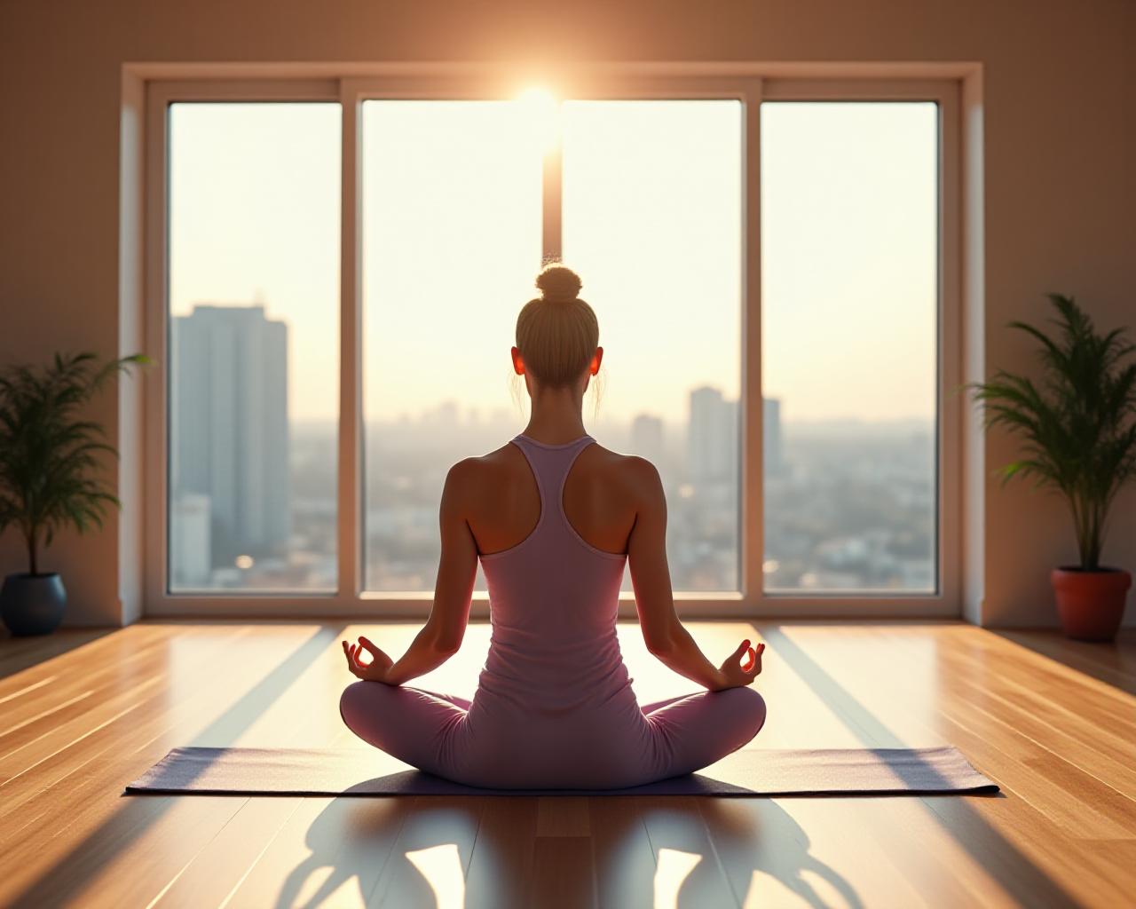 Yoga instructor in a zen shibuya studio